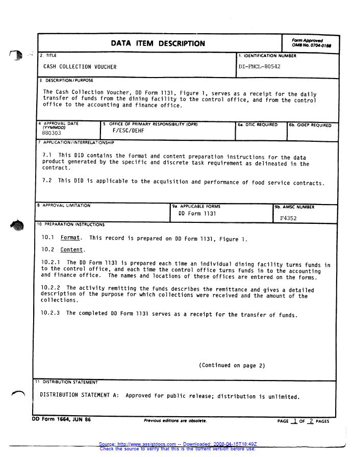 DID Cash Collection Voucher SE Goldmine